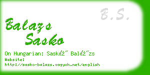 balazs sasko business card